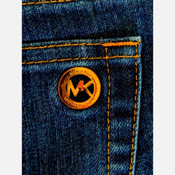Women's Michael Kors Izzy Skinny Dark Blue Denim Jeans Size 12 - Picture 4 of 8